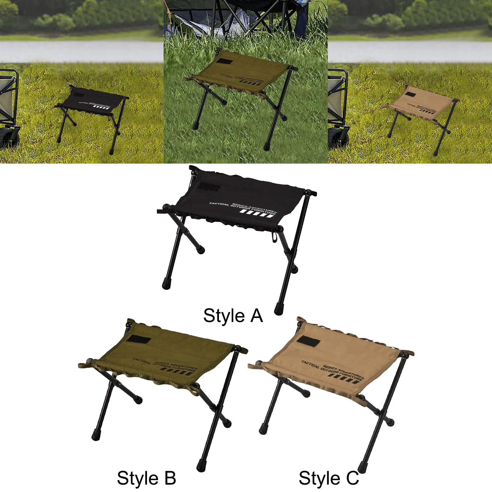 Folding Stool Foot Rest Lightweight Picnic Chair Backpacking Stool Camping Stool