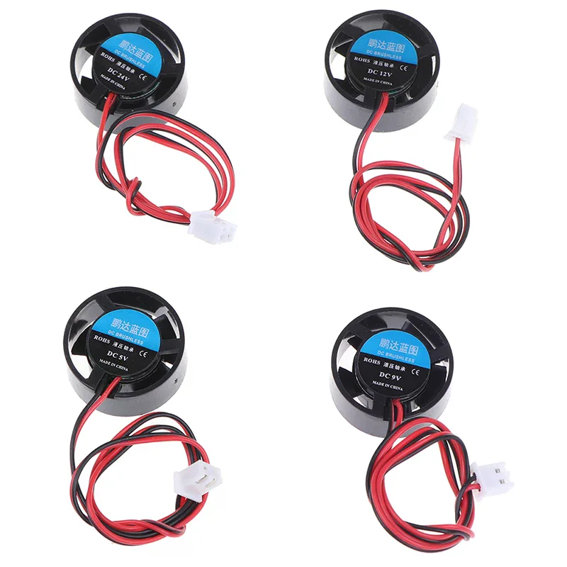 

25,5x10 мм 5 В 9 В 12 В 24 В круглый мини-вентилятор охлаждения для светодиодных ламп компьютерный радиатор