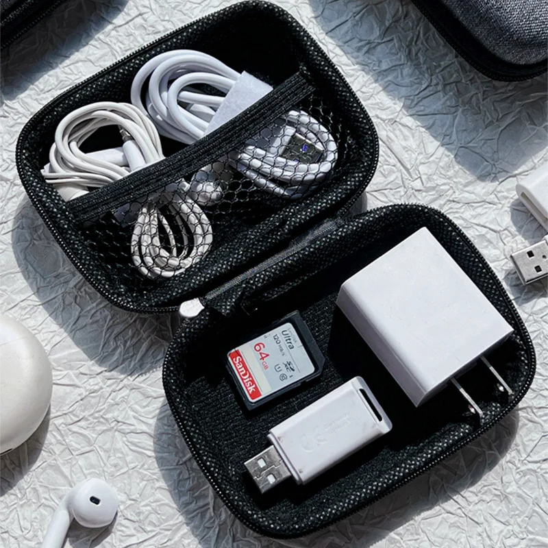 Headset Storage Bag Data Cable Storage Box Charger U Disk Multifunctional Digital Accessories Portable Bag #3677