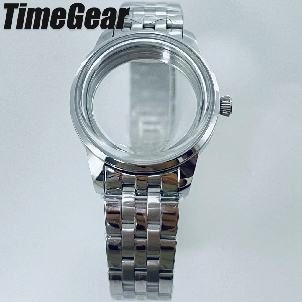 33mm Silver Cocktail Sterile Case Arched Glass Lady Watch Case For NH35 NH36 NH34 NH38 NH70 NH72 Movements fit 28.5mm/29mm Dial