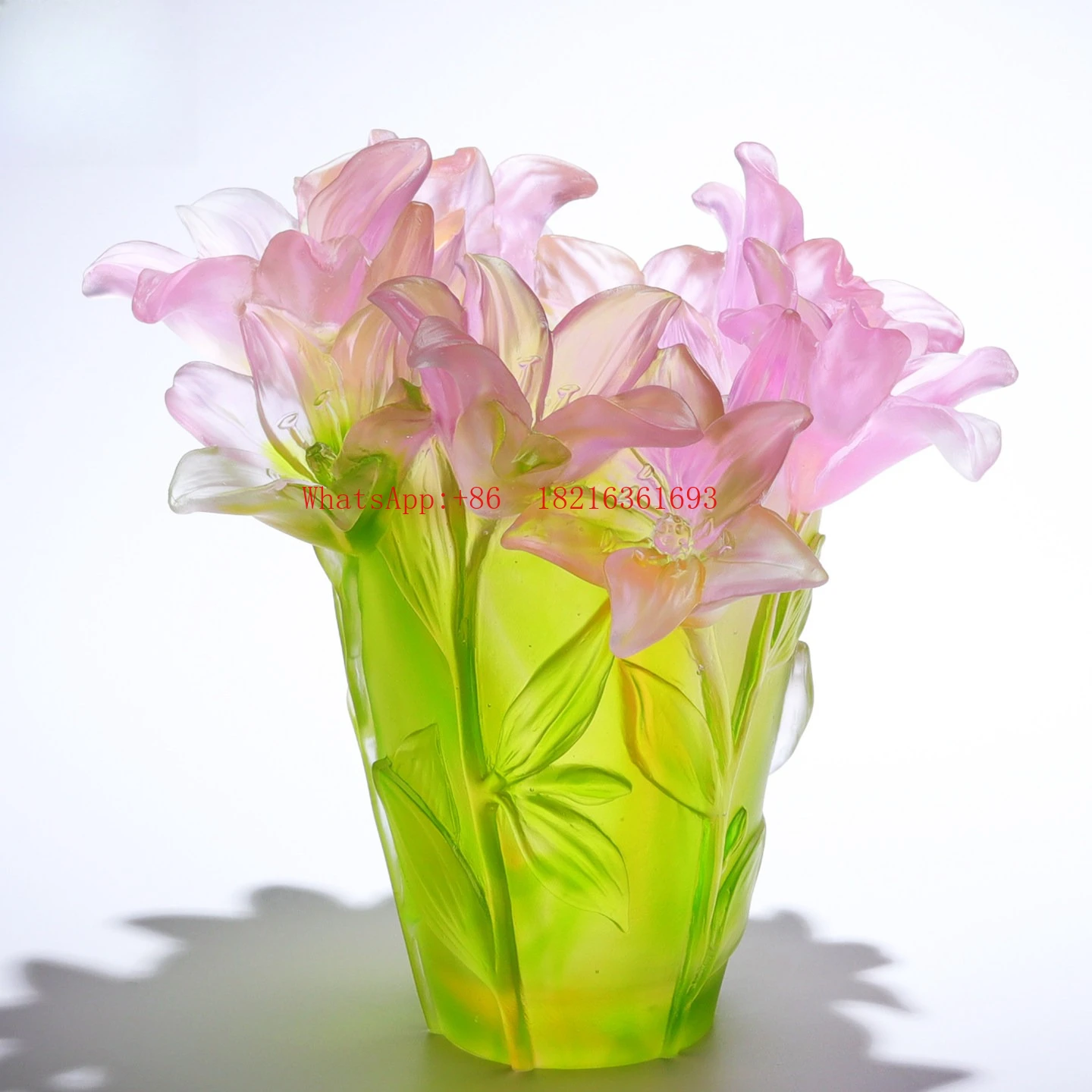 Ancient Glazed Lily Vase Ornament Modern Decoration Flower Arrangement Home Living Room Display
