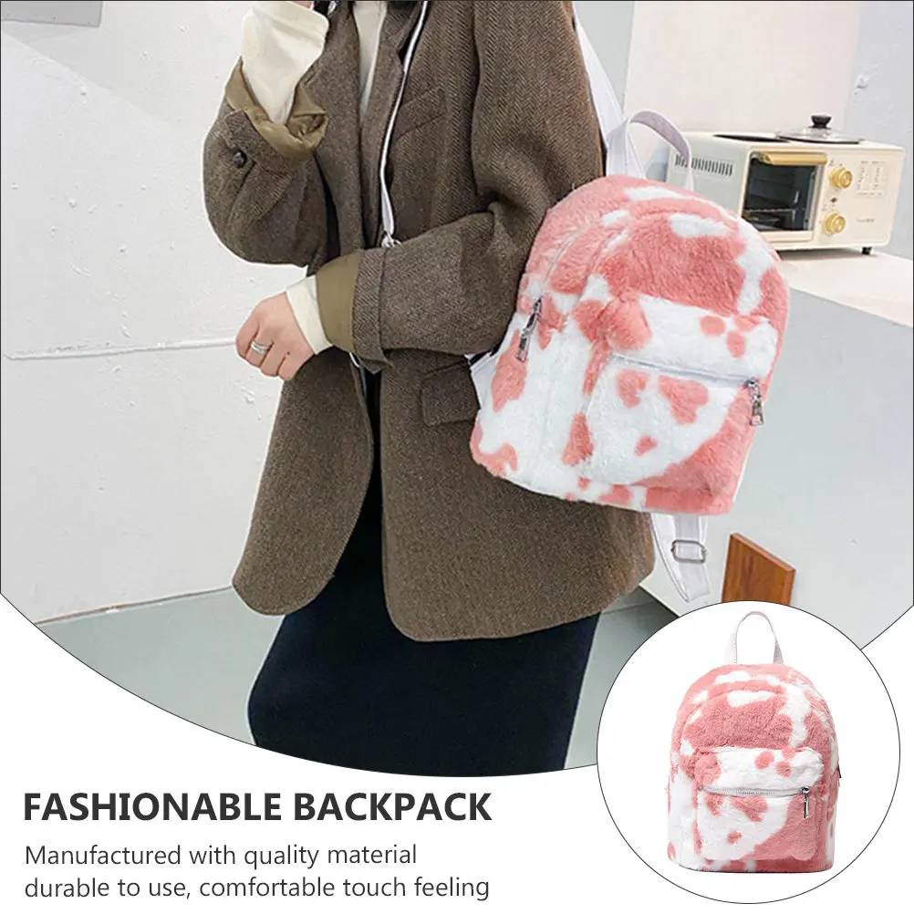 

1 шт., маленький рюкзак с узором из воловьей кожи для женщин и девочек, стильный рюкзак для ежедневного использования, многофункциональная сумка для книг, дорожная сумка для хранения вещей