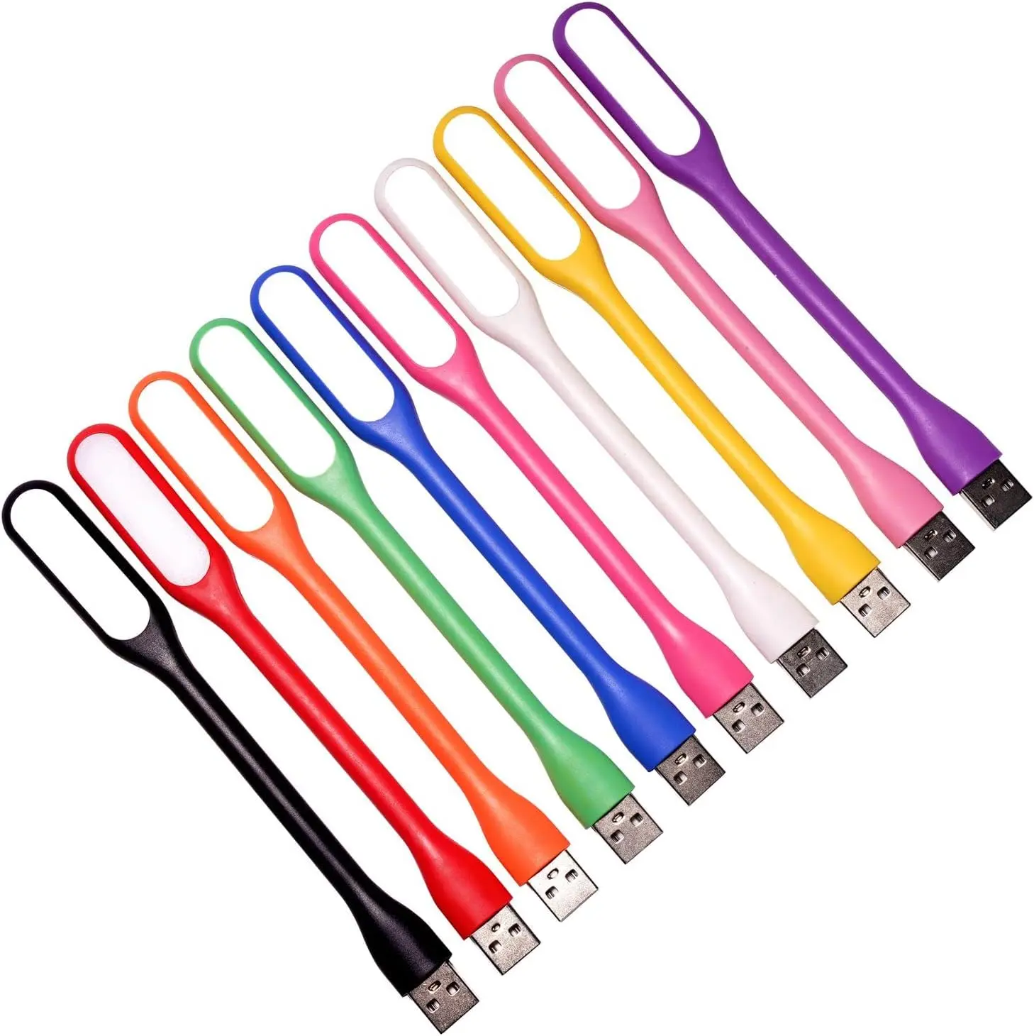 

10-Pack Mini USB LED Lamp, Flexible Gooseneck, Adjustable Light for Laptop Keyboard Reading