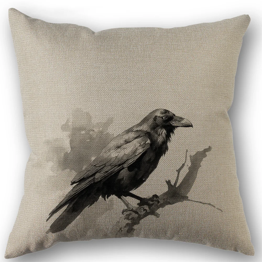 الغراب طباعة الديكور غطاء الوسادة رمي كيس وسادة للمنزل عيد ميلاد سعيد المخدة الديكور Gift7.3 #4