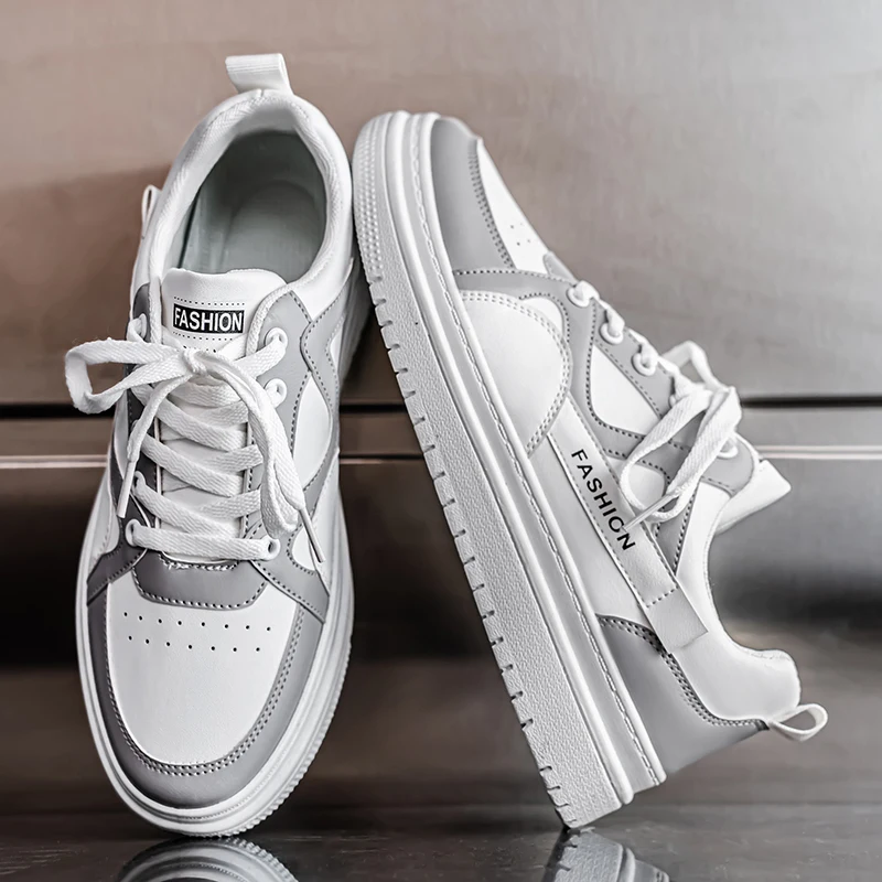 

2025 New Men's Men's Shoes Thick Sole Fashion Increase Wear-resistant Board Shoe American Trend Shoe All Sports Casual Shoes