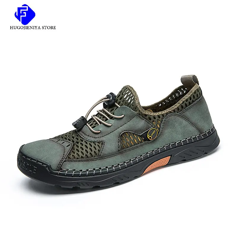 

Men Summer Casual Shoes Fashion Breathable Walking Shoes Thick Sole Boat Shoes Soft Flat Men Shoes Outdoor Non-slip Men Sneakers