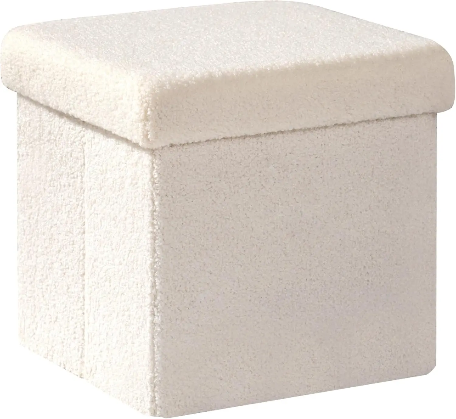 

Квадратный пуф-оттоманка для хранения вещей с обивкой из искусственного меха, белый, 11,8x11,8x11,8 дюймов, для гостиной или общежития