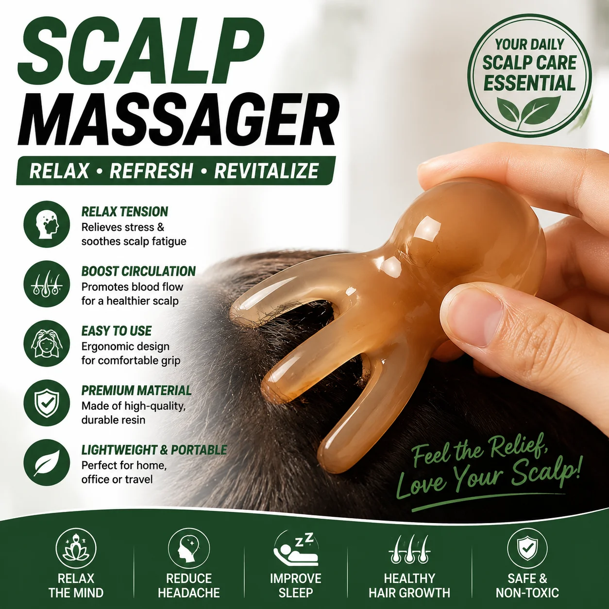 Hair Care For Hair Loss - Sevimli Ahtapot Saç Derisi Masaj Tarağı