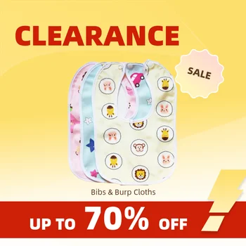 Clearance_3 Pcs Pack Color Random Washable Waterproof Children Kid Double Layer Super Soft Baby Bib_Continuous updates