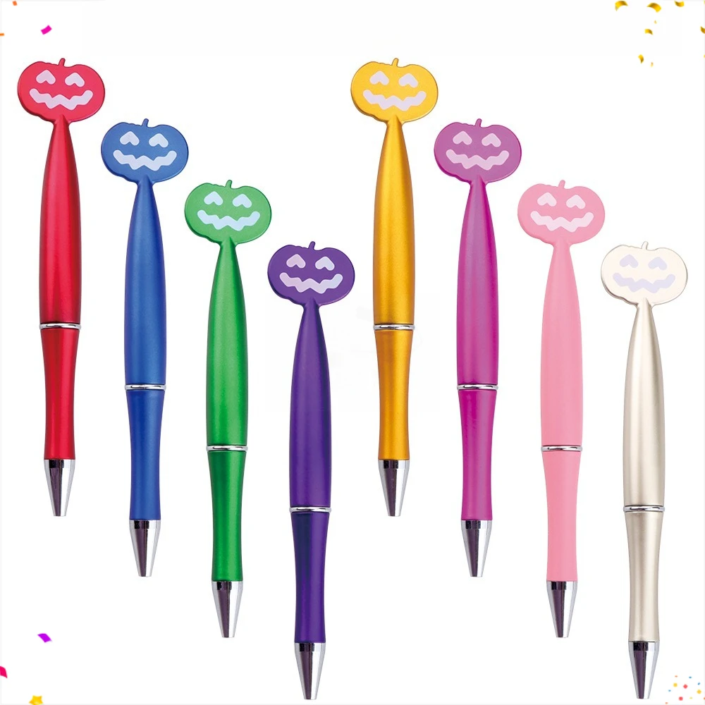 24 Pcs New Pumpkin Modeling Ballpoint Pen Halloween Series Cartoon Cute Multi-Color Ball Pens Writing Supplies