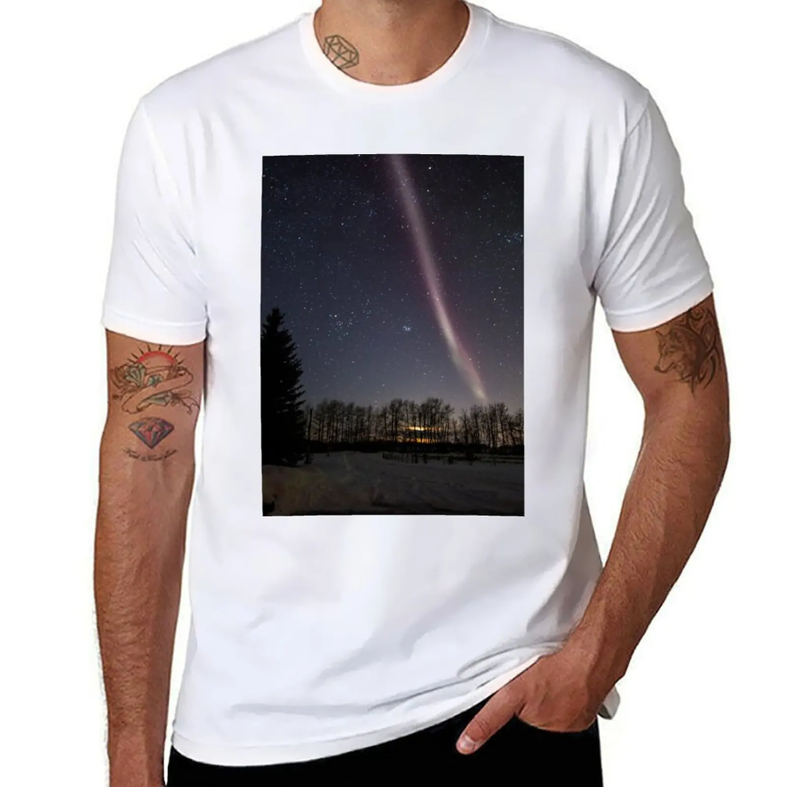Camiseta STEVE con estampado de fenómeno auroral, ropa de gimnasio, camiseta transpirable de manga corta