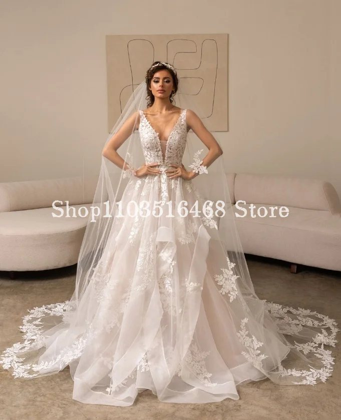 

Elegant Wedding Dresses 2024 Sexy v Neck Irregular A-Line Wedding Bridal Gowns Formal Wedding Dresses New Vestidos Para Mujer