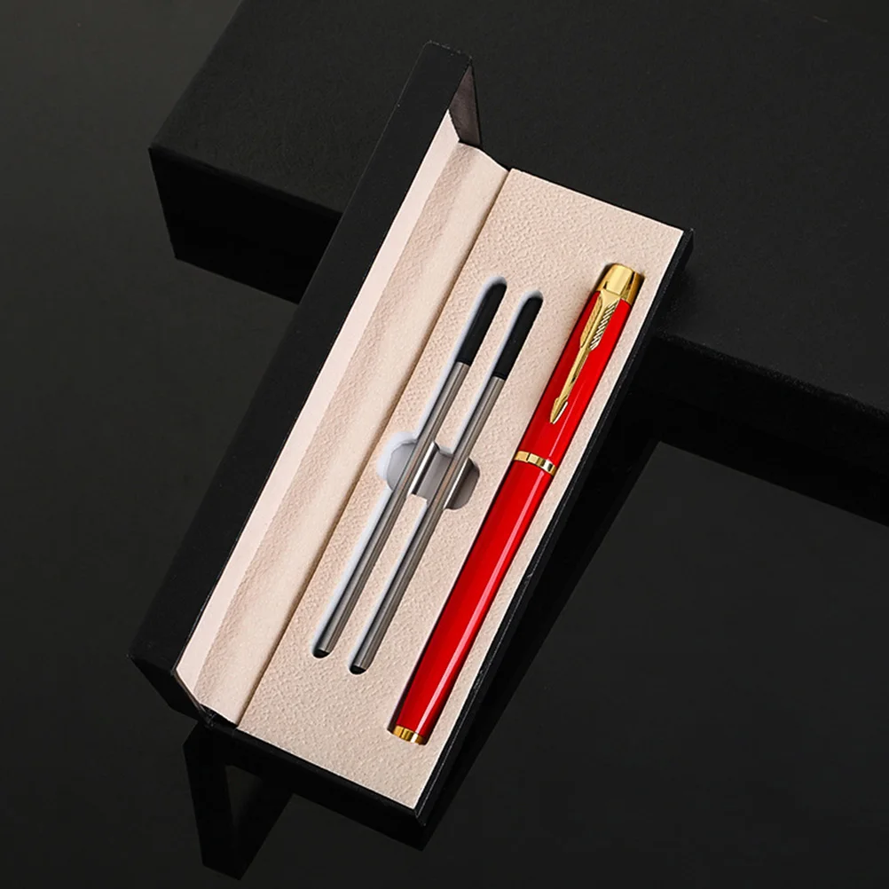 

1 комплект, металлическая ручка из нержавеющей стали, подарочная черная офисная ручка-роллер для встреч, подписи, профессиональные красивые ручки, ручки для ведения журналов