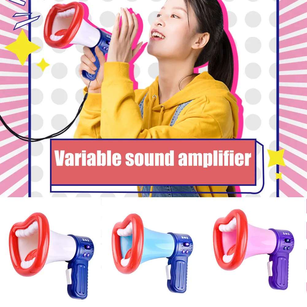 Engraçado grande boca megafone gravação brinquedo crianças trocador de voz trocador voz falante handheld mic vocal brinquedos presentes