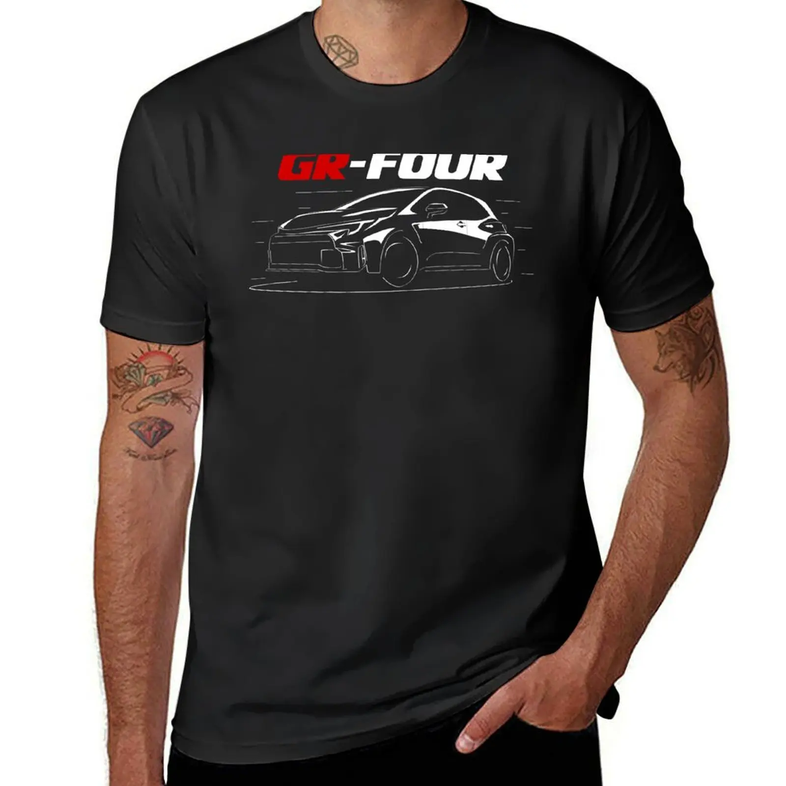 GR Four Corolla Silhouette T-shirt summer clothes blanks customs blacks mens cotton t shirts