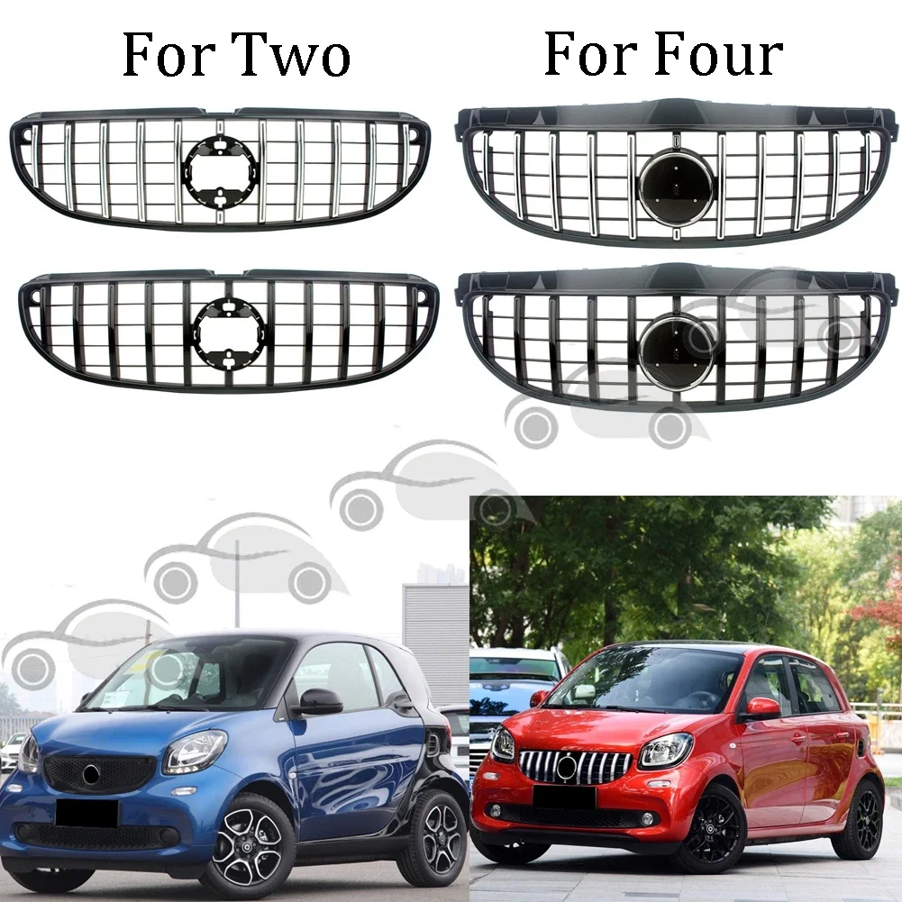 Front Racing Facelift Grille Center Hood Bumper For-Benz Benz Smart For Two/four W453 2015-2021 4 Doors GT Gilles