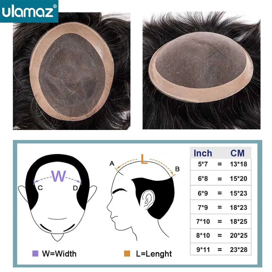 Long Lifespan Mono Wig Man Double Knots Toupee Men's Wig Human Hair 6 Inches Hair System For Men Capillary Male Hair Prosthesis