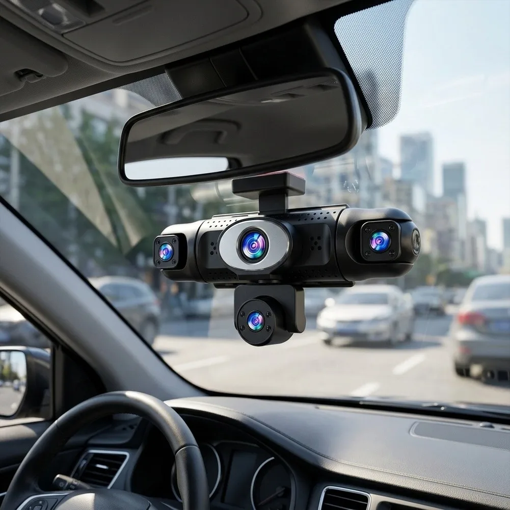 360° Full View Car For Dashcam 5 Lens Rear View Camera Video Recording 4K For UHD For Dashcam Car Security Parking Monitor