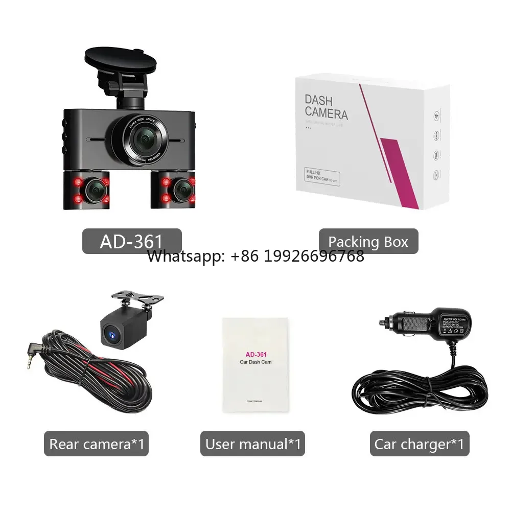 

Dash Cam for Cars Front Interior Side and Rear camers 1080P*4 Car DVR Auto Video Recorder WiFi APP 360 Degree Panoramic manufact