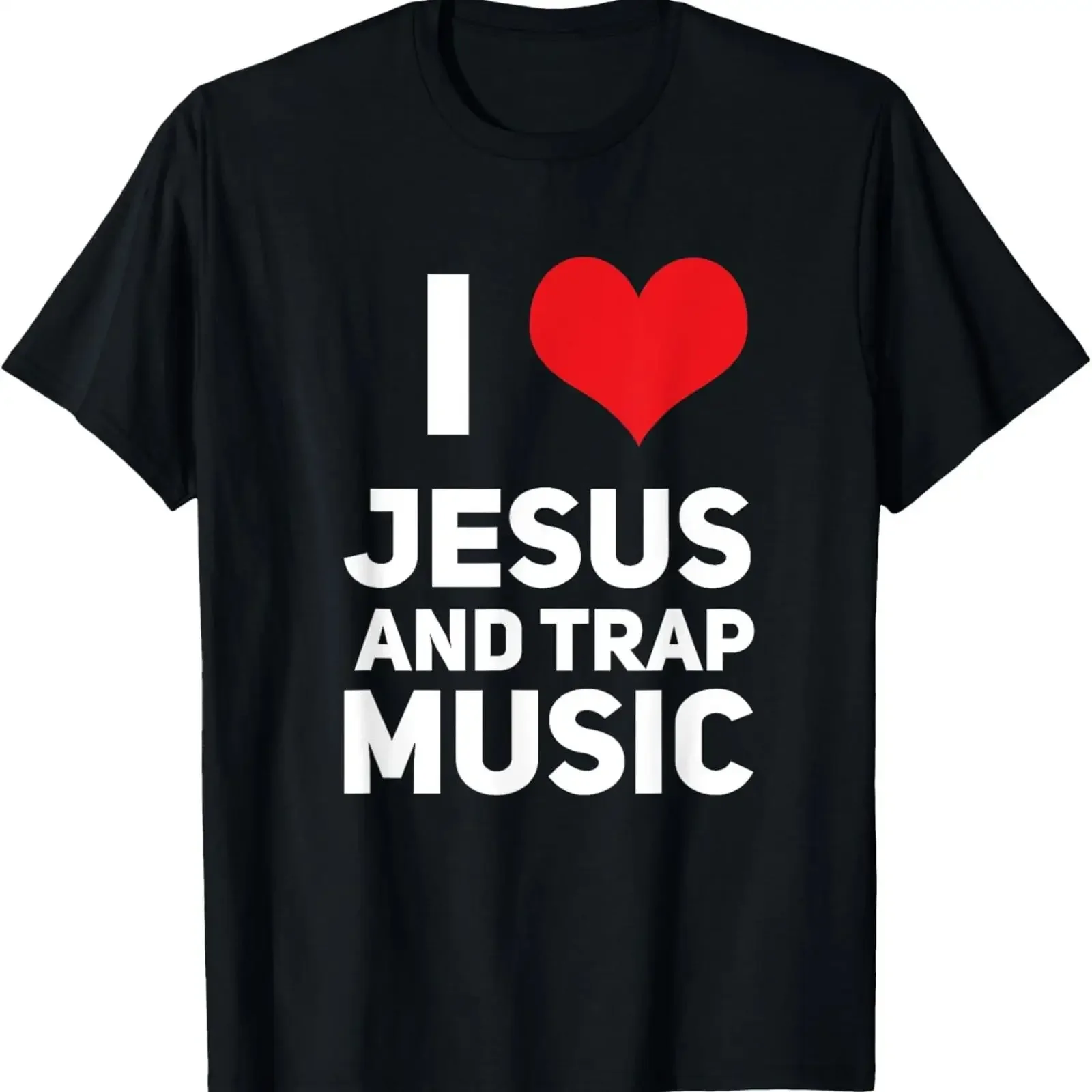 I Love Jesus And Trap Music T Shirt Funny EDM House Techno Rap vintage Washed streetwear homme designer clothes Breathable