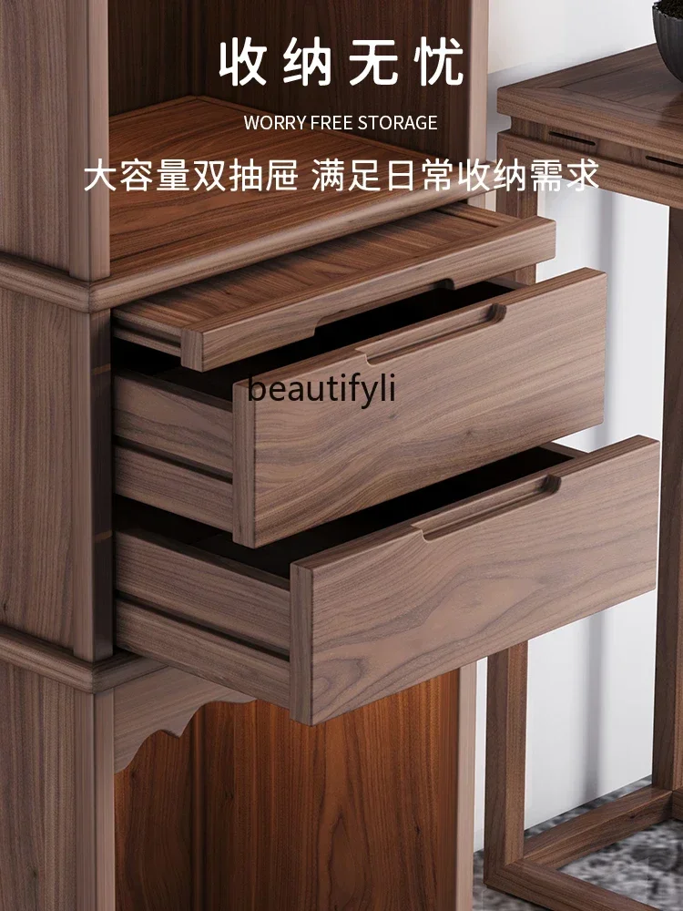 Q181  Solid Wood Double-Layer Altar Cabinet New Chinese Buddha Niche Landlord Cabinet Buddha Cabinet Clothes Closet