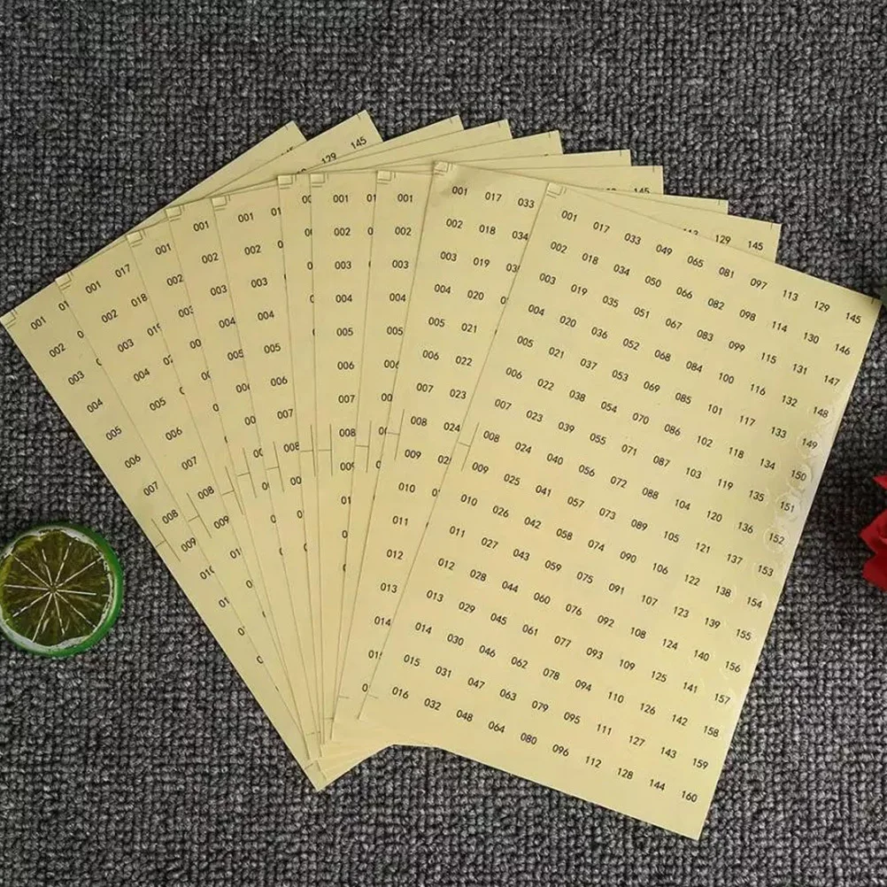 6 Blatt digitale Etikettenaufkleber, wasserfest, langlebig, Nagellack, Farbnummernaufkleber für Nagelkunst, Seriennummern-Etikettenaufkleber