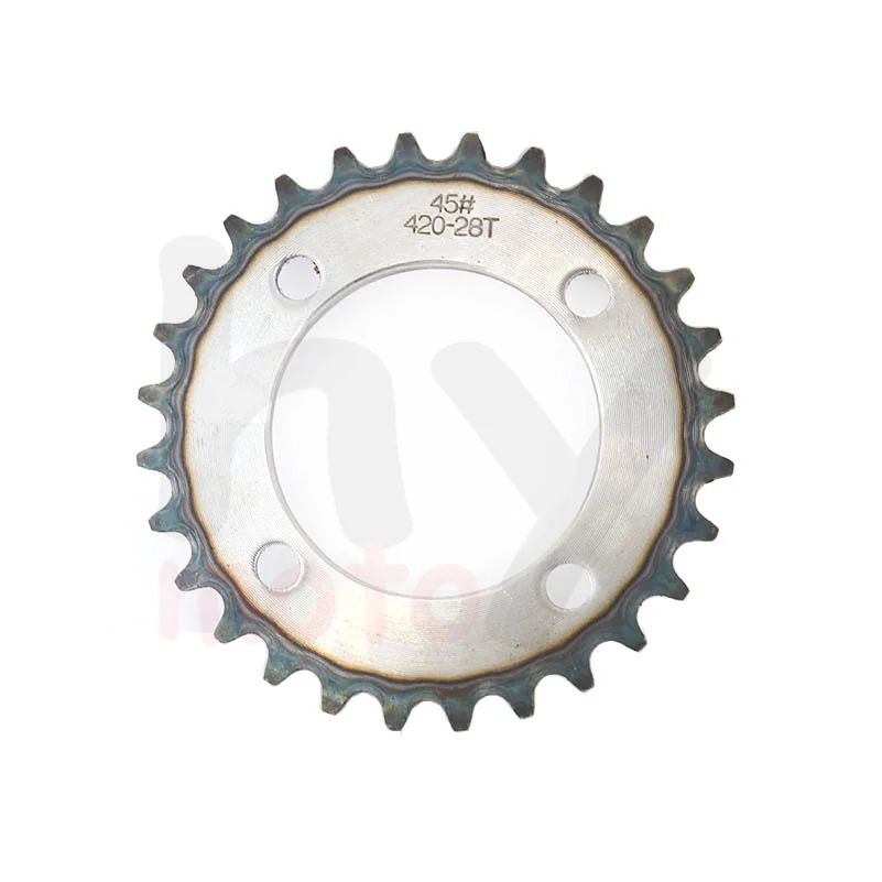 Placa dentada de piñón 420 28T 29T, adecuada para reequipamiento de triciclo manual eléctrico, adaptador de volante de inercia de 95mm, acero super duro 45