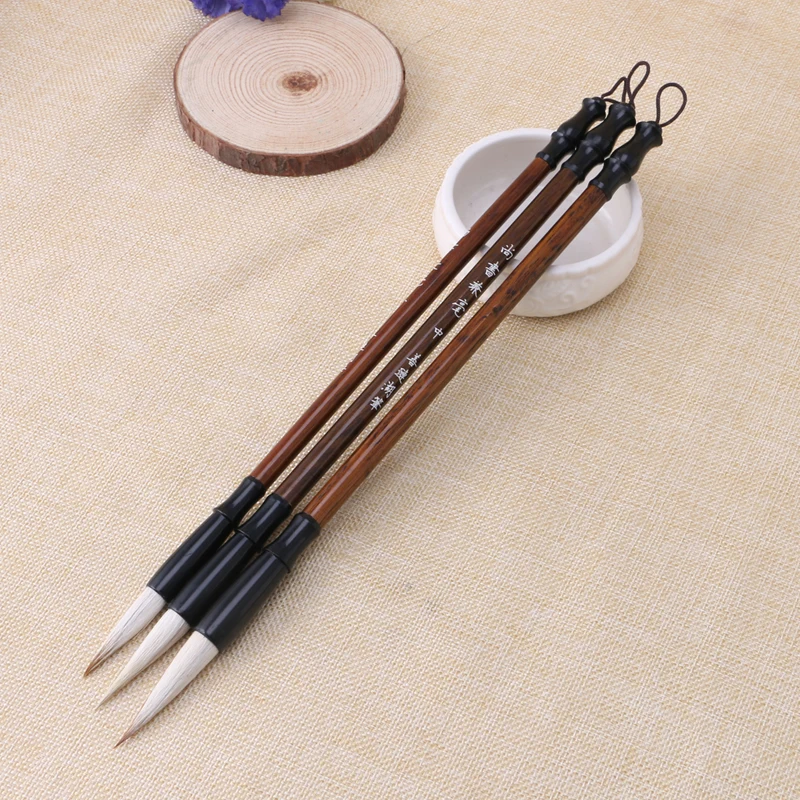 1PC Chinese Brushes Pen Wolf Sheep Hair Writing Brush Wooden Handle