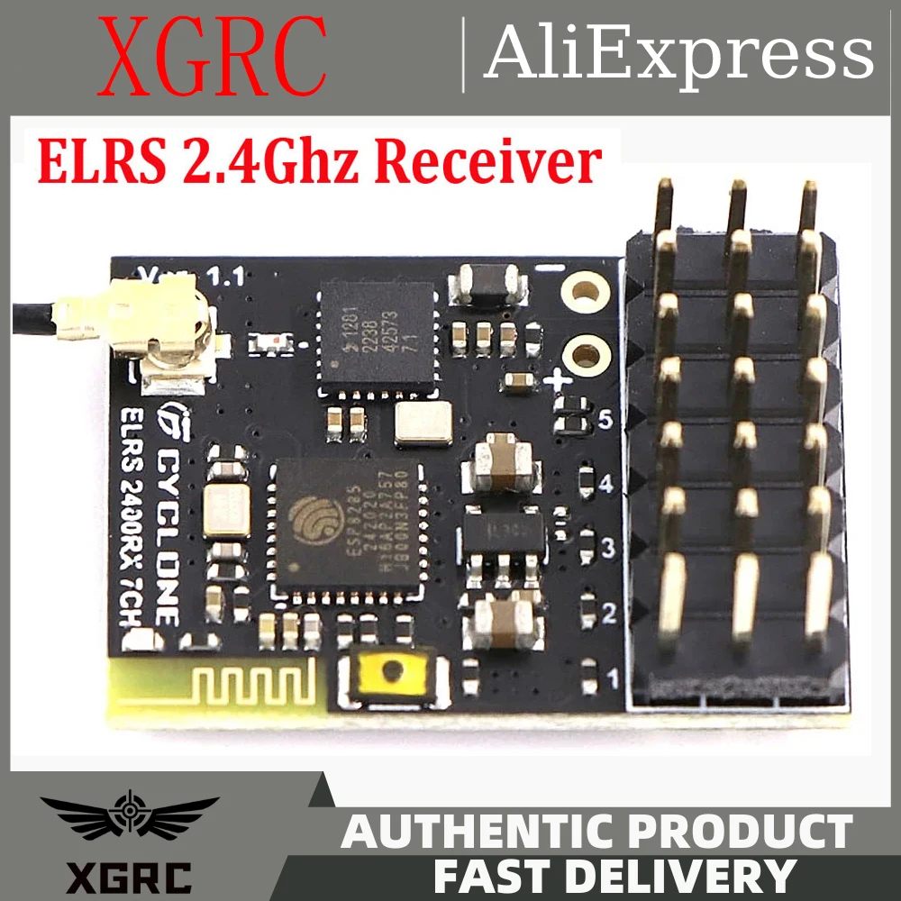 

Приемник ELRS 2,4 ГГц PWM 7CH CRSF поддержка ELRS 3,2 PWM/CRSF протокол медной трубы антенна для радиоуправляемого FPV дрона самолета