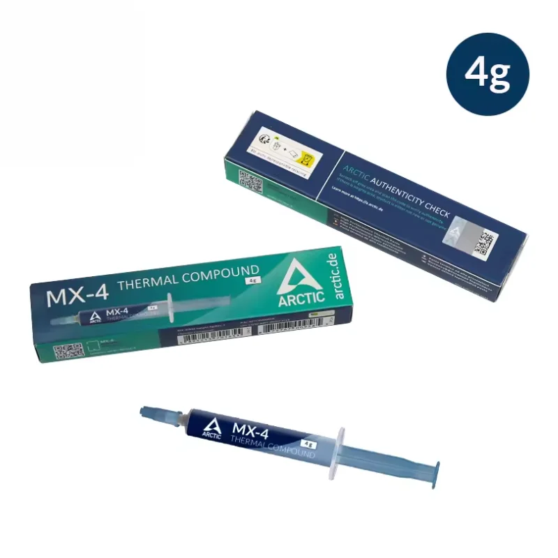 

Термопаста MX4 8.5W 4G для GPU и CPU, теплопроводящая силиконовая смазка, оригинал