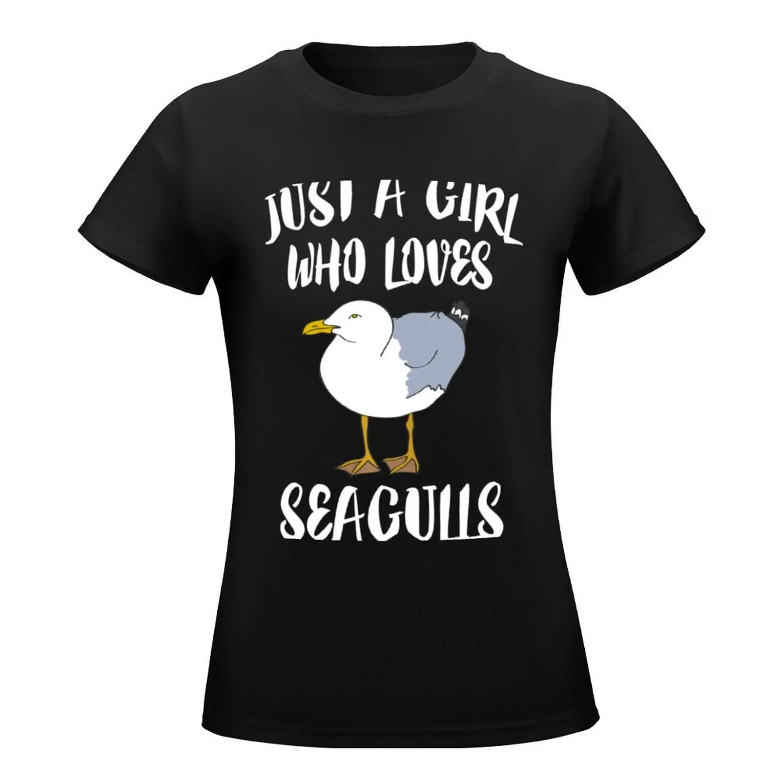 Girl Seagulls Bird Just Who Loves A Gift Lover T-Shirt funny korean fashion new edition t shirts for Women