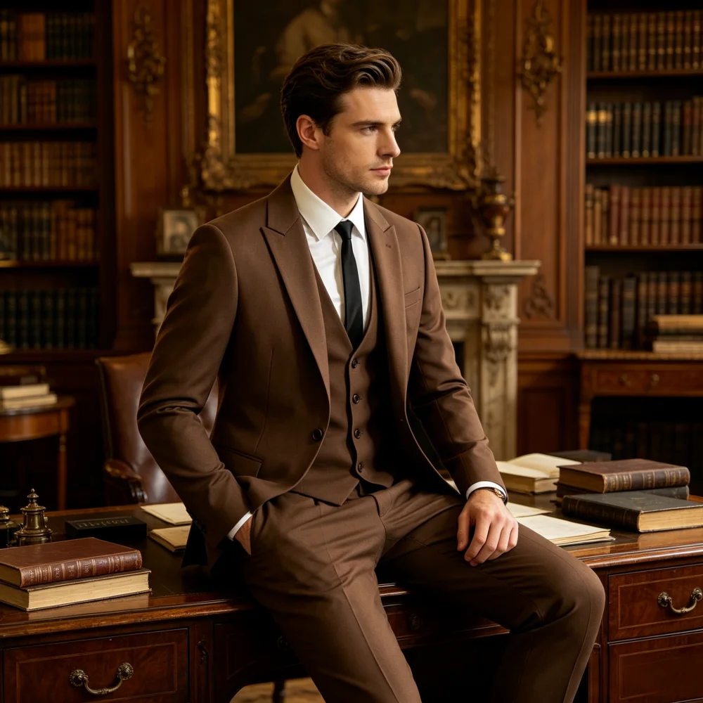 

Men's Professional Business Suit Classic Regular Fit Plain Design Breathable Soft Fabric for Office And Everyday Wear