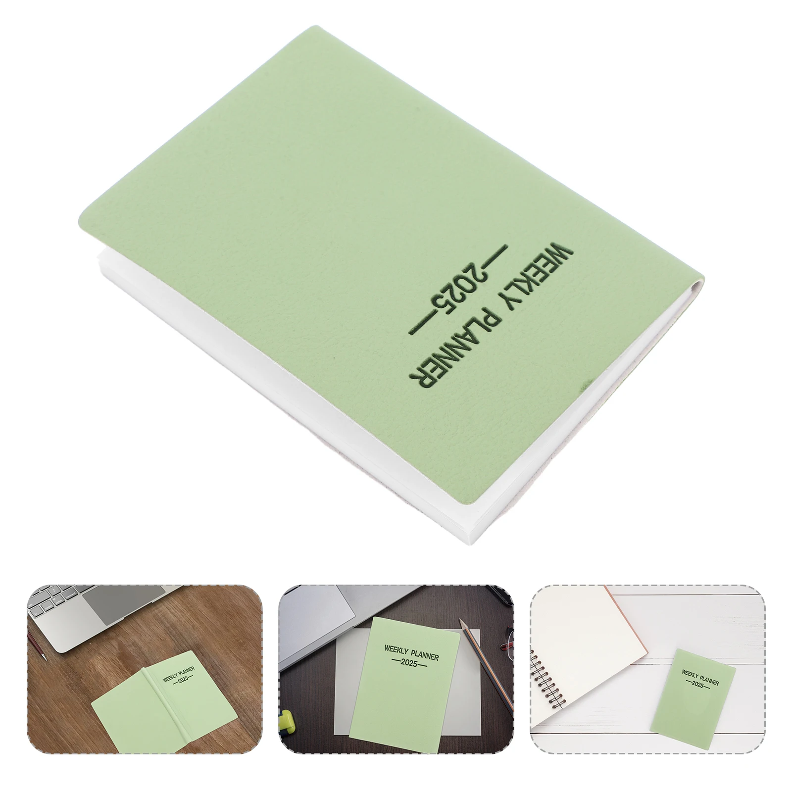

2025 Mini Pocket Weekly Planner Calendar Book Monthly Blank Grid Pu Planners Office