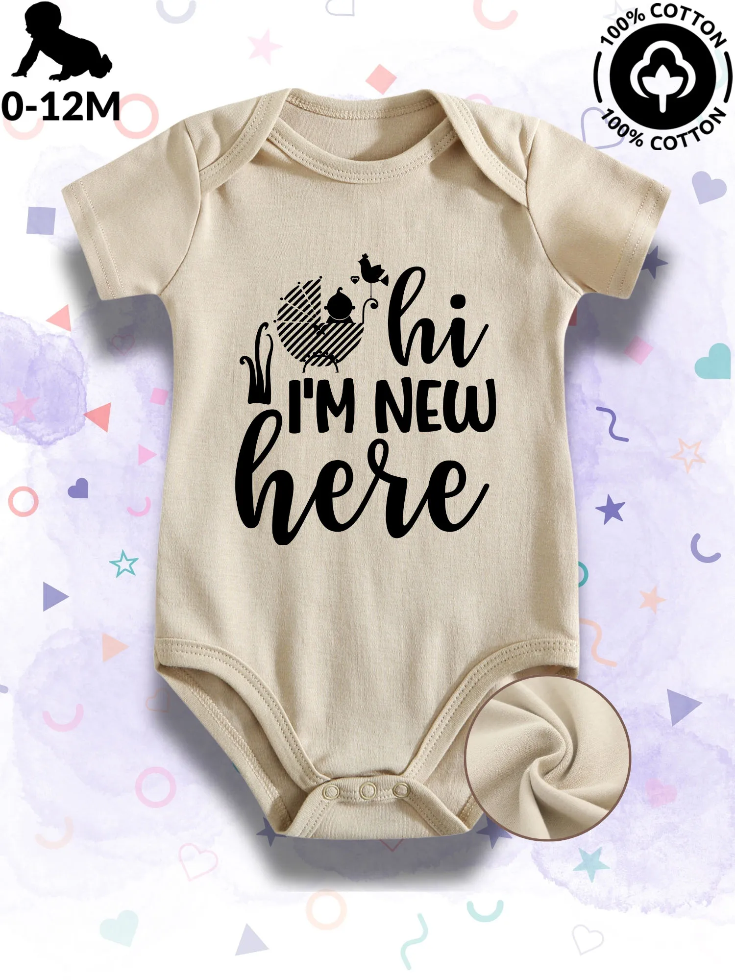 

Привет, что я новая здесь, детское боди унисекс, мягкий комбинезон из 100% хлопка, всесезонный бежевый костюм для ползания 190GSM