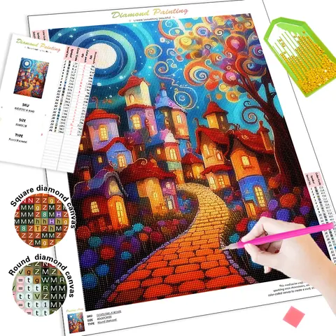 SDOYUNO Diamond Painting New Arrival Cross Stitch Kits House Scenery Needle Arts Craft Diamond Art Accessories Diy Craft Crystal