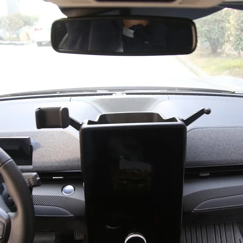 

2 In 1 Rear Screen Large Space Storage Mobile Phone Holder Tissue Box For Mustang Mach-E Right Rudder Interior Accessories