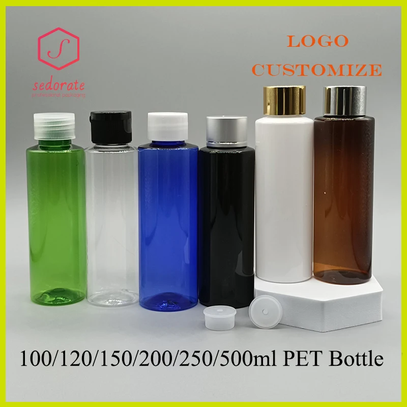 20pcs 100ml 200ml Plastic Bottle Insert Screw Lid PET Cosmetic Travel Refillable 250ml 500ml 120ml Shampoo Container Qy32901