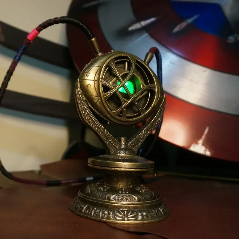 Hero Doctor Strange Necklaces Eye of Agamotto Infinity Stone Time gem LED light model toy collection gift home room decoration