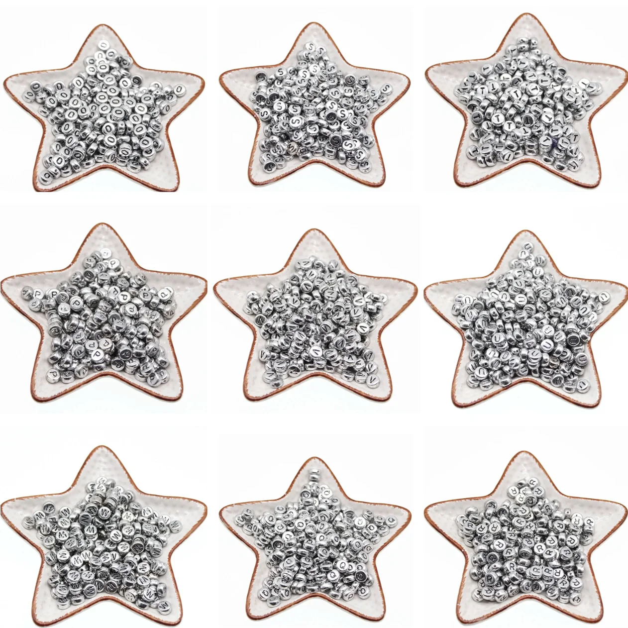 

100-500 шт. акриловые серебряные бусины с буквами A-Z, круглые свободные бусины с алфавитом для изготовления ювелирных изделий, аксессуары для браслетов ручной работы «сделай сам»