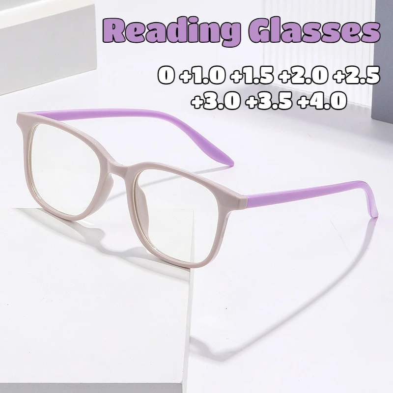 

Fashion High-definition Anti-blue Light Presbyopia Glasses Neutral Personality Square Frame Comfortable Reading Glasses To +4.0