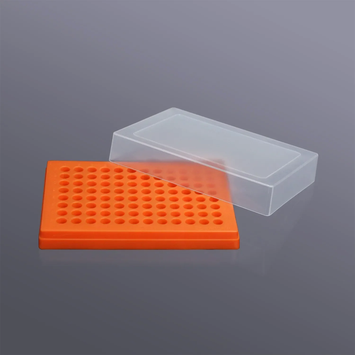 Biosharp 0.2ml Thin-walled Tube Cassette PCR Octet Cassette 96-well Blue, Black, Orange and Grey Storage Cassette with Lid