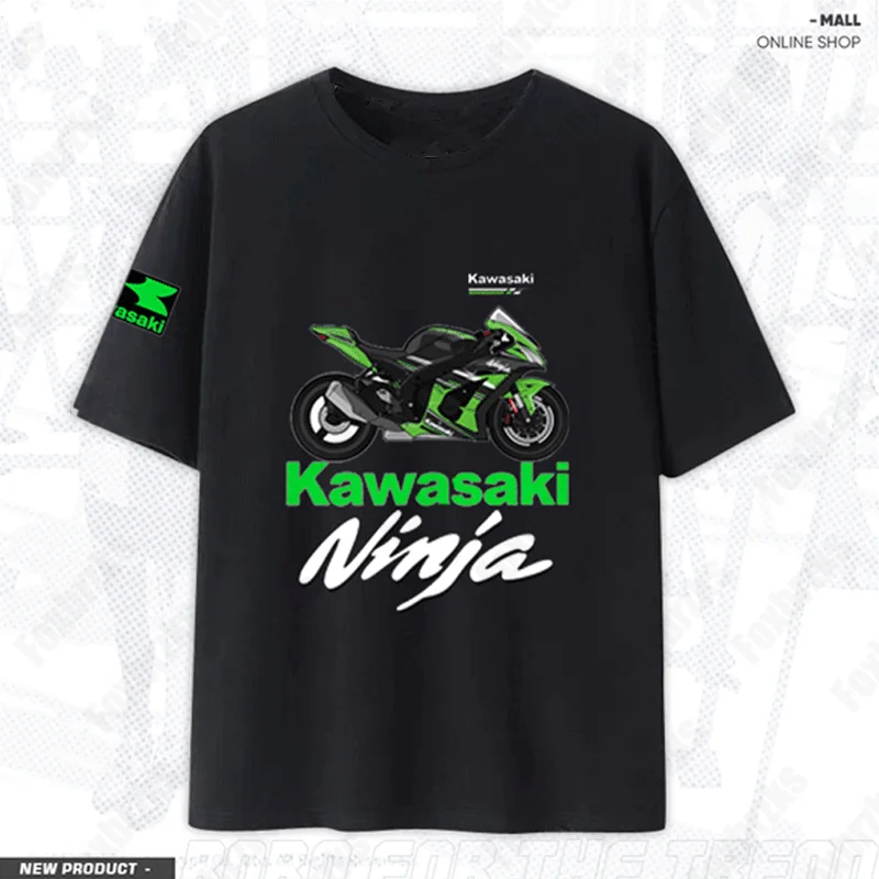 2024 Men T Shirt Casual Kawasaki Racing Team Demon Claw T-shirt Oversized Graphic Sports Tops Breathable Streetwear Tees