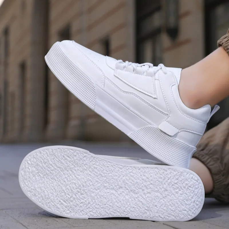 Мужские кроссовки, модная кожаная повседневная обувь, молодежная студенческая обувь для скейтборда, вулканизированная обувь на платформе для мужчин, роскошные теннисные туфли