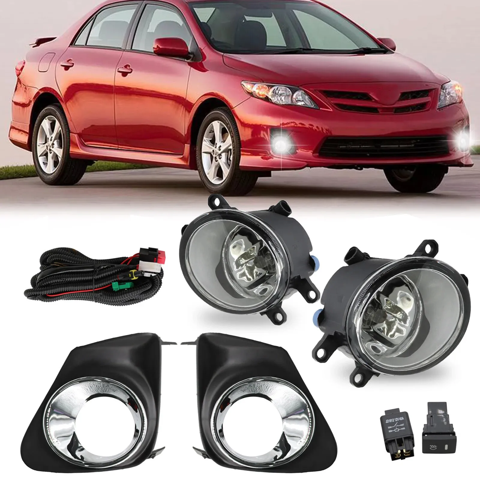 

Комплект противотуманных фар для Toyota Corolla 2011-2013 годов выпуска: лампа, проводка, переключатель + лампочка