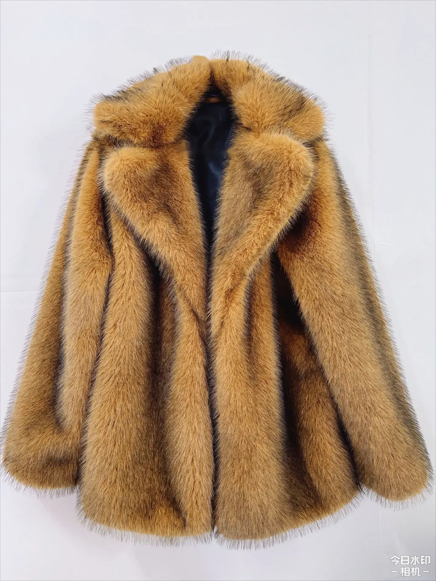 Cappotto in pelliccia sintetica grigio argento Donna Autunno Inverno Giacca grande Cappotto Tasche con colletto rovesciato Cappotto spesso Giacche calde Cappotti maxi