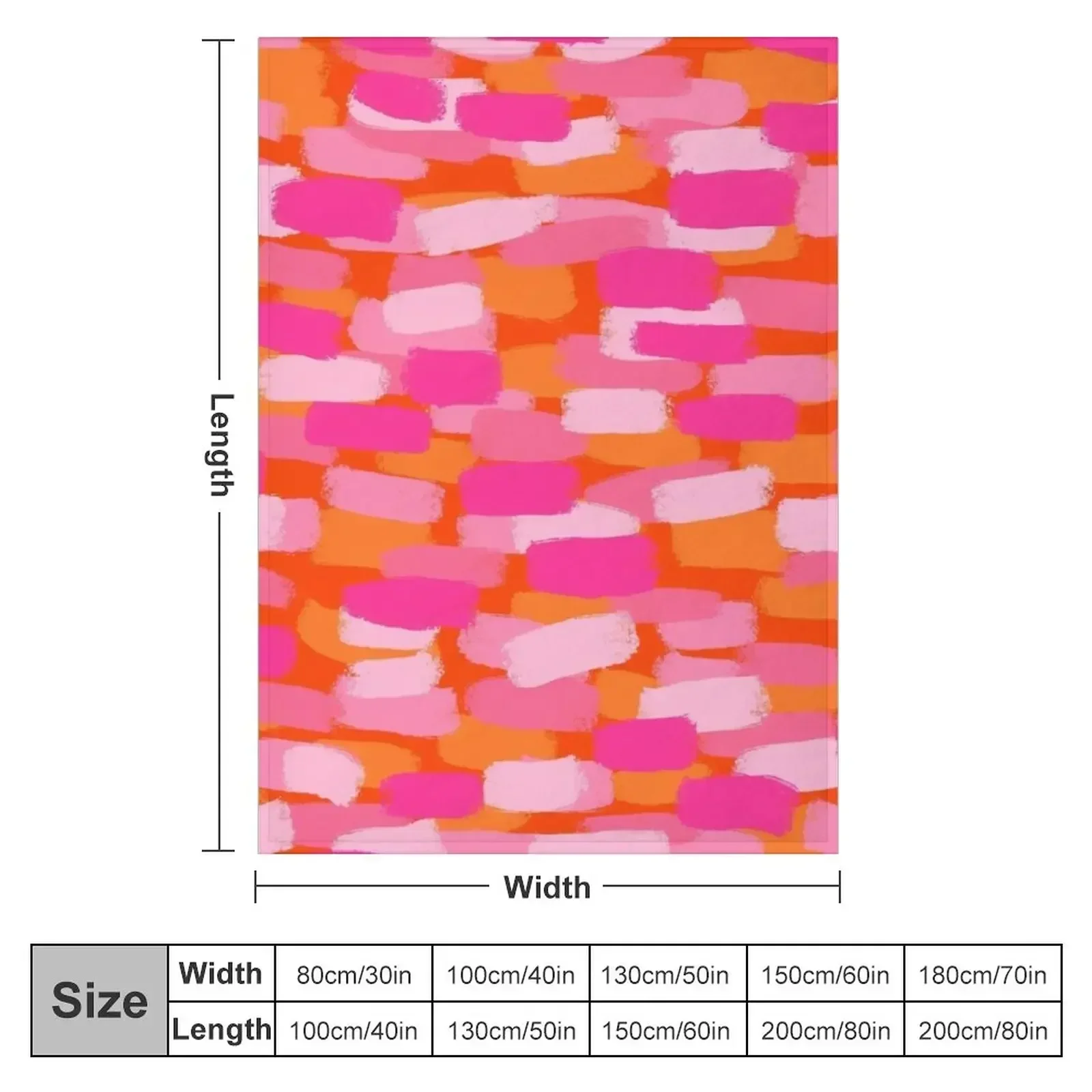 Hot Pink and Orange, Brush Stroke Effect, Abstract Throw Blanket Bed covers Tourist Summer Beddings cosplay anime Blankets