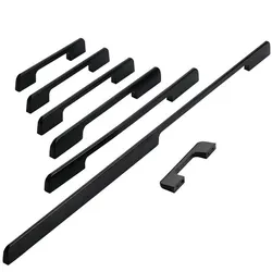 KK&FING 1PC Modern Kitchen Handles Furniture Black Aluminum Home Improvement Wardrobe Cupboard Drawer Handle Furniture Hardware