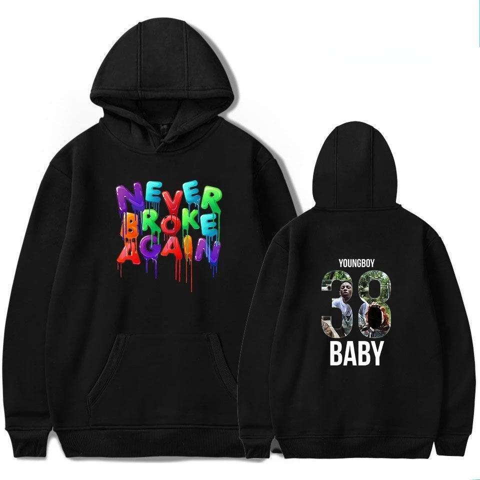 

Never Broke Again YoungBoy Rapper American Hooded Sweater Men's and Women's Autumn and Winter Casual Loose Top Street Wear