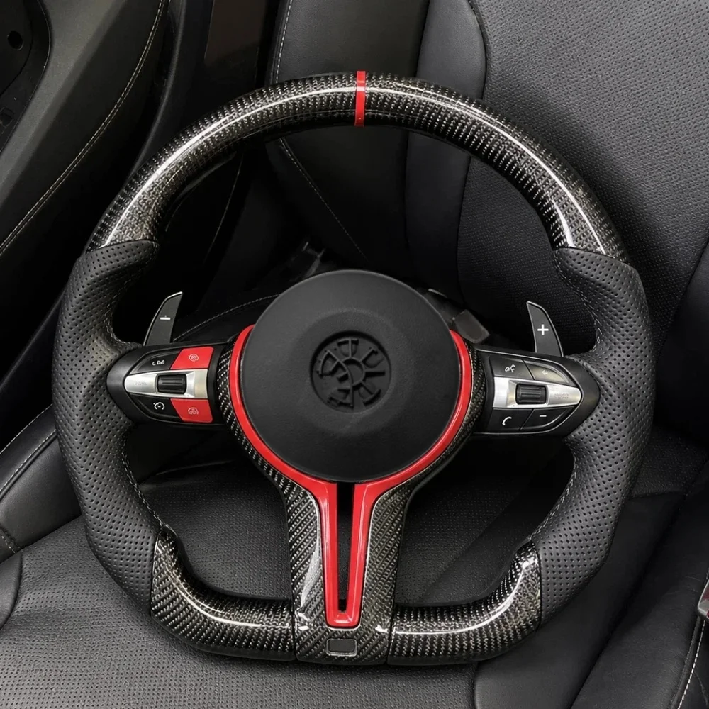 Custom Carbon Fiber Car Steering Wheel For BMW E70 E71 E84 E90 E92 E93 E87 E82 F20 F30 F87 M3 M5 F01 F06 F10 F45 F15 F48