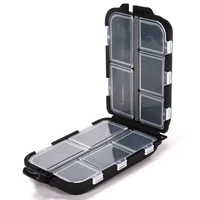 Boîte à pêche à 10 compartiments, étui de rangement pour leurres et hameçons, organisateur d'outils de pêche double face, conteneur d'appâts multifonctionnel 6